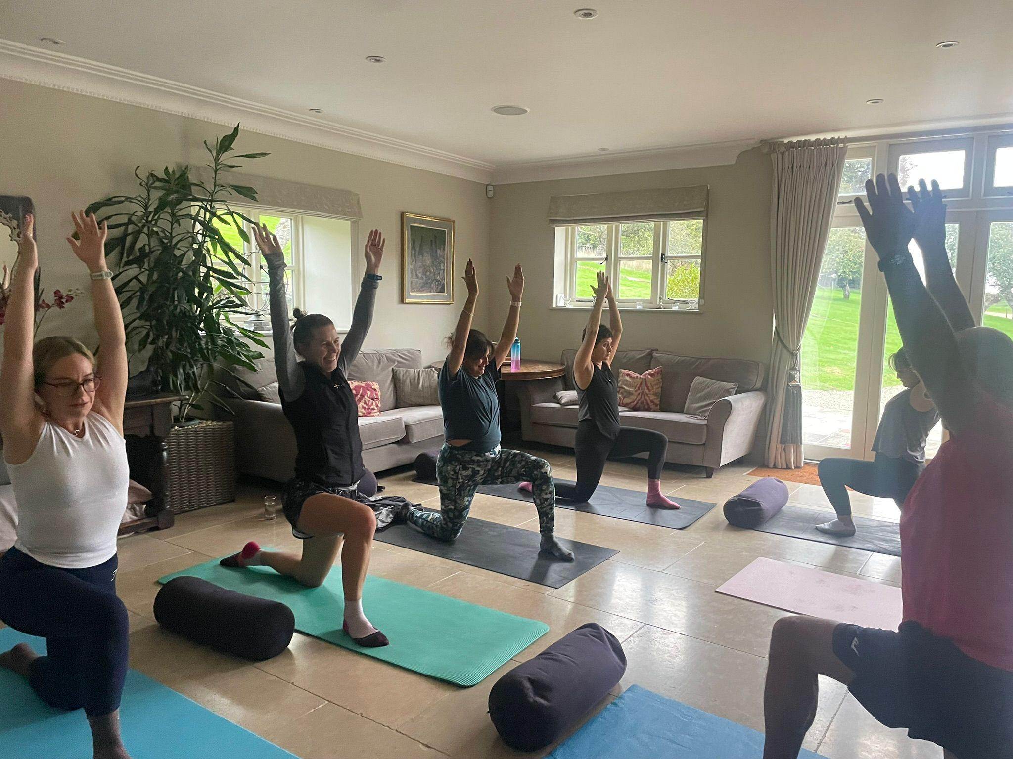 Indoor yoga session