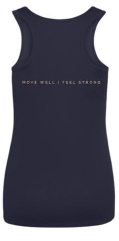 Vicki Horner navy ladies vest, back