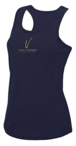 Vicki Horner navy ladies vest, front